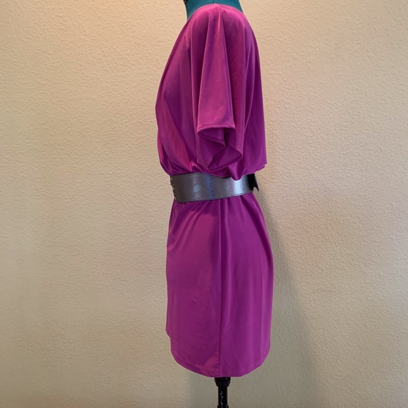 JOSH BRODY Retro Chic Crossfront Drapey Mini Dress - Picture 2 of 3